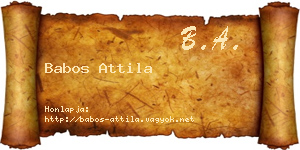 Babos Attila névjegykártya